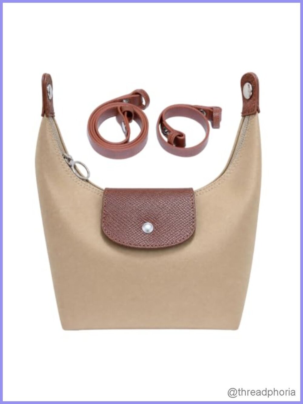 Convertible Nylon Crescent Crossbody Bag with Straps